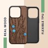 Kwmobile калъф за Apple iPhone 15 Pro, кафяв, дърво/силикон, KWM000020EI003C