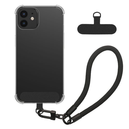 Kwmobile калъф с подвижна връзка за Apple iPhone 12, прозрачен/черен, силиконов, KWM000022TN001C