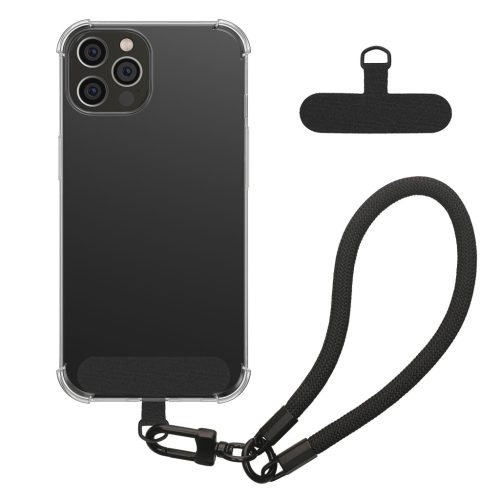 Kwmobile калъф с подвижна връзка за Apple iPhone 12 Pro, прозрачен/черен, силиконов, KWM000022TO001C