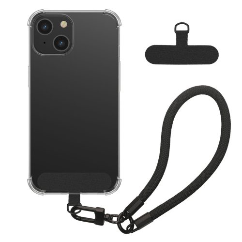Kwmobile калъф с подвижна връзка за Apple iPhone 15, прозрачен/черен, силиконов, KWM000022TP001C