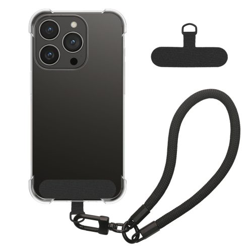 Kwmobile калъф с подвижна връзка за Apple iPhone 15 Pro, прозрачен/черен, силиконов, KWM000022TQ001C