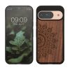 Kwmobile калъф за Google Pixel 9/Pixel 9 Pro, кафяв, дърво/силикон, KWM000020PT002C