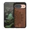 Kwmobile калъф за Google Pixel 9/Pixel 9 Pro, кафяв, дърво/силикон, KWM000020PT002C
