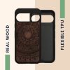 Kwmobile калъф за Google Pixel 9/Pixel 9 Pro, кафяв, дърво/силикон, KWM000020PT003C