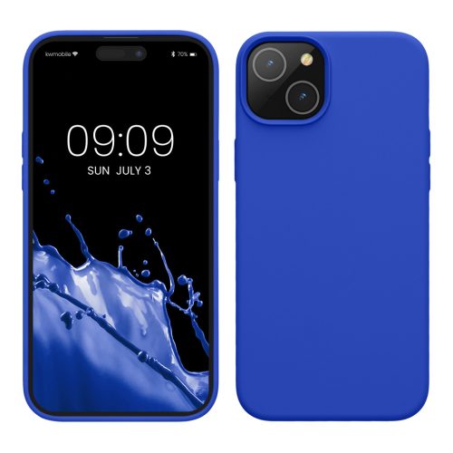 Kwmobile калъф за Apple iPhone 15 Plus, син, силиконов, KWM000020CB009C