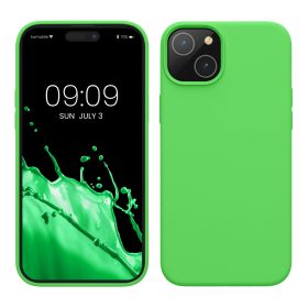   Kwmobile калъф за Apple iPhone 15 Plus, зелен, силиконов, KWM000020CB010C