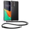 Kwmobile калъф с връзка за Motorola Moto G85, прозрачен/черен, силиконов, KWM000022TS001C