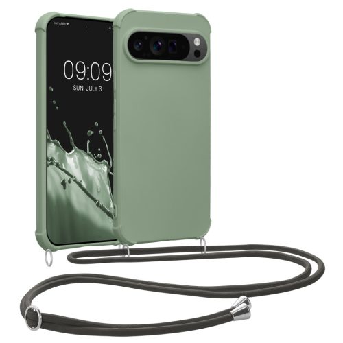 Kwmobile калъф с връзка за Google Pixel 9/Pixel 9 Pro, светло зелен, силиконов, KWM000020PY003C