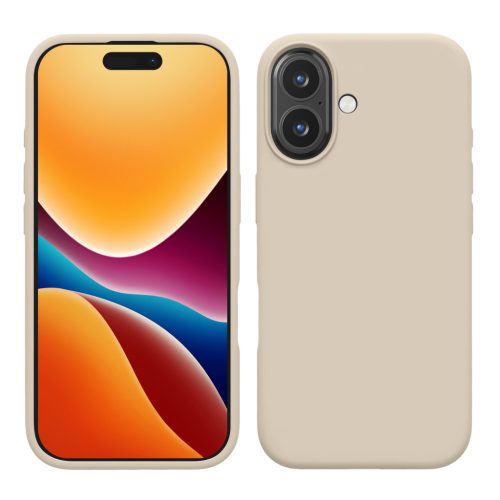 Kwmobile калъф за Apple iPhone 16, кремав, силиконов, KWM000022TU010C