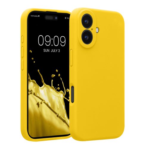 Kwmobile калъф за Apple iPhone 16, жълт, силиконов, KWM000022TY002C