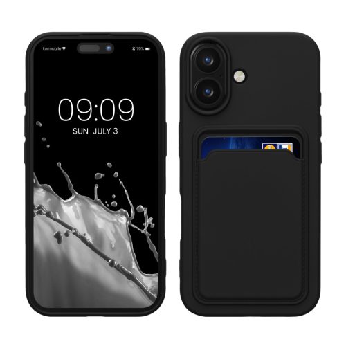 Kwmobile калъф за Apple iPhone 16, черен, силиконов, KWM000022UF001C
