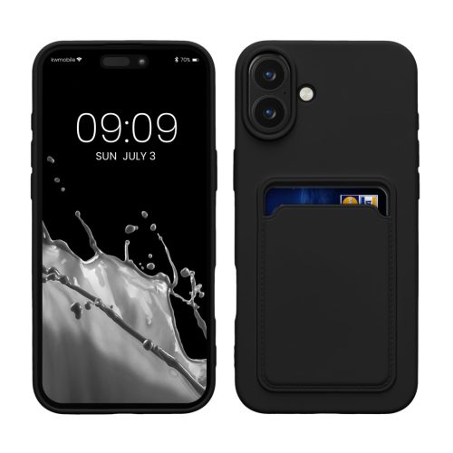 Kwmobile калъф за Apple iPhone 16 Plus, черен, силиконов, KWM000022UG001C