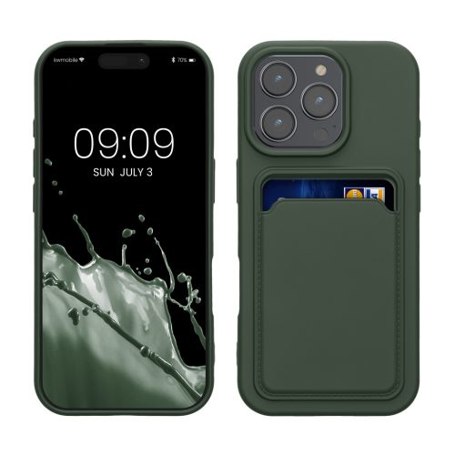 Kwmobile калъф за Apple iPhone 16 Pro, тъмнозелен, силиконов, KWM000022UH002C