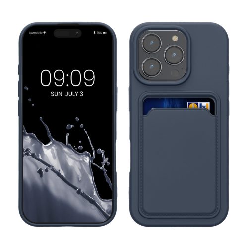 Kwmobile калъф за Apple iPhone 16 Pro, тъмносин, силиконов, KWM000022UH004C
