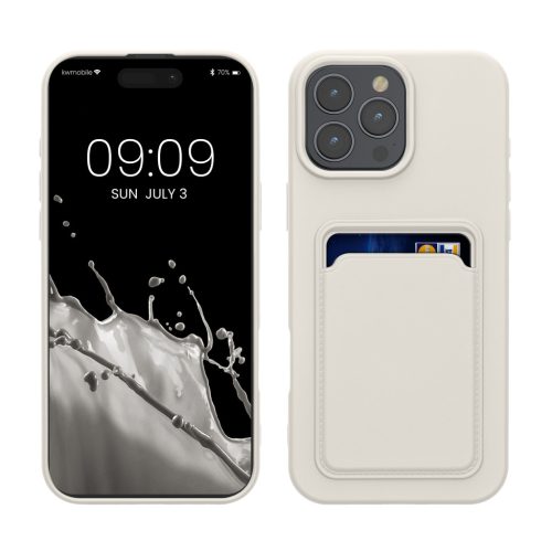 Силиконов калъф Kwmobile за Apple iPhone 16 Pro Max, бял, KWM000022UI005C