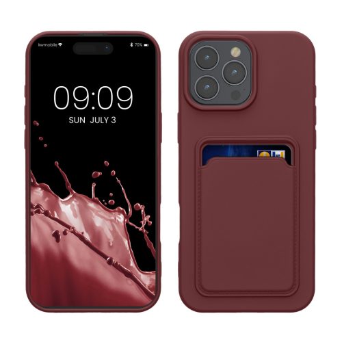Kwmobile калъф за Apple iPhone 16 Pro Max, тъмночервен, силиконов, KWM000022UI006C