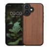 Kwmobile калъф за Apple iPhone 16, кафяв, дърво/силикон, KWM000022UP001C