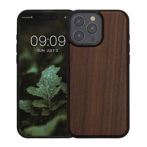 Kwmobile калъф за Apple iPhone 16 Pro Max, кафяв, дърво/силикон, KWM000022UR001C