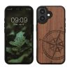 Kwmobile калъф за Apple iPhone 16, кафяв, дърво/силикон, KWM000022US001C