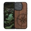 Kwmobile калъф за Apple iPhone 16 Pro, кафяв, дърво/силикон, KWM000022UT001C