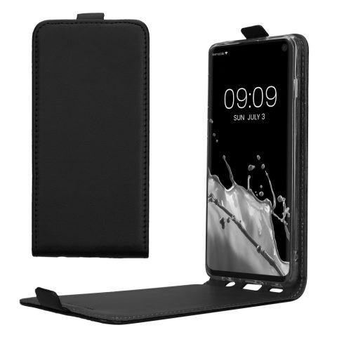 Kwmobile калъф за Samsung Galaxy S10, черен, еко кожа/силикон, KWM000021VN001C