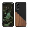 Kwmobile калъф за OnePlus Nord CE4 Lite, кафяв/черен, дърво/силикон, KWM000022UX001C