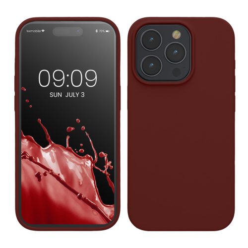 Kwmobile калъф за Apple iPhone 15 Pro, тъмночервен, силиконов, KWM000020CC040C