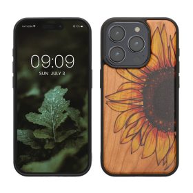   Kwmobile калъф за Apple iPhone 15 Pro, многоцветен, дърво/силикон, KWM000020EI004C