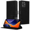 Комплект калъф и защитно фолио Kwmobile за Apple iPhone 15 Pro Max, черен, екокожа/силикон, KWM000022VD001C