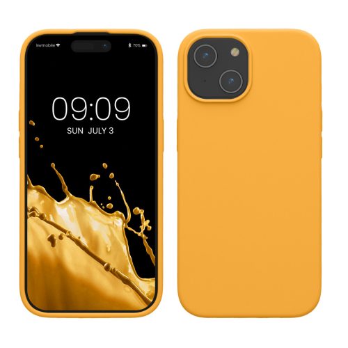 Kwmobile калъф за Apple iPhone 15, оранжев, силиконов, KWM000020CA012C