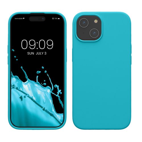 Kwmobile калъф за Apple iPhone 15, светло син, силиконов, KWM000020CA016C