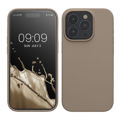Kwmobile калъф за Apple iPhone 15 Pro, бежов, силиконов, KWM000020CC047C