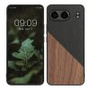 Kwmobile калъф за OnePlus Nord 4, кафяв/черен, дърво/силикон, KWM000022VK001C