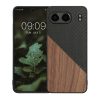 Kwmobile калъф за OnePlus Nord 4, кафяв/черен, дърво/силикон, KWM000022VK001C