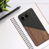 Kwmobile калъф за OnePlus Nord 4, кафяв/черен, дърво/силикон, KWM000022VK001C
