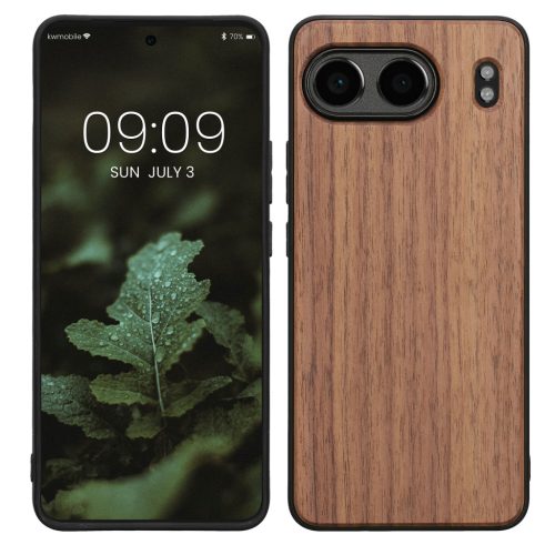 Kwmobile калъф за OnePlus Nord 4, кафяв, дърво/силикон, KWM000022VL001C