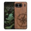 Kwmobile калъф за OnePlus Nord 4, кафяв, дърво/силикон, KWM000022VM001C
