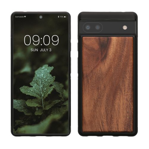 Kwmobile калъф за Google Pixel 6a, кафяв, дърво/силикон, KWM000015MB003C