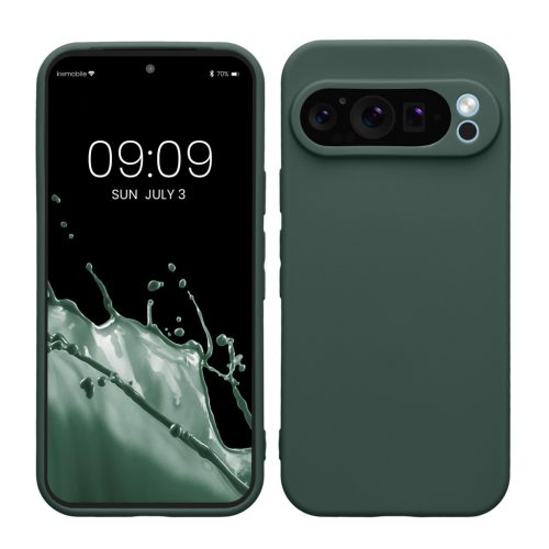 Kwmobile калъф за Google Pixel 9 Pro, тъмнозелен, силиконов, KWM000020PH013C