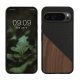 Kwmobile калъф за Google Pixel 9 Pro XL, кафяв/черен, дърво/силикон, KWM000020QS001C