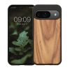 Kwmobile калъф за Google Pixel 9/Pixel 9 Pro, кафяв, дърво/силикон, KWM000020PJ003C