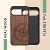 Kwmobile калъф за Google Pixel 9 Pro XL, кафяв, дърво/силикон, KWM000020QT001C