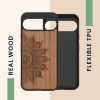 Kwmobile калъф за Google Pixel 9 Pro XL, кафяв, дърво/силикон, KWM000020QT002C