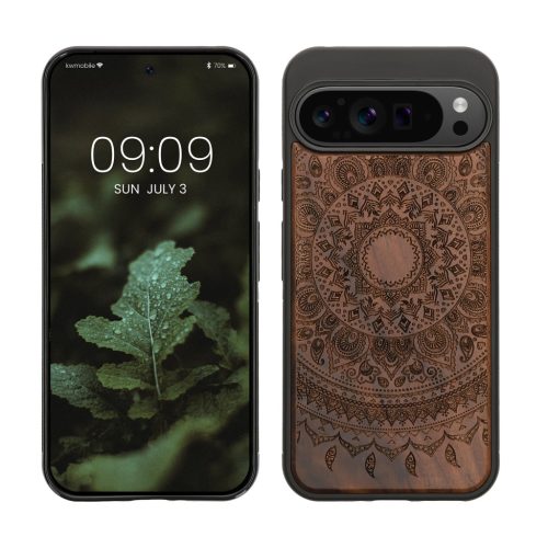 Kwmobile калъф за Google Pixel 9 Pro XL, кафяв, дърво/силикон, KWM000020QT003C