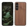 Kwmobile калъф за Samsung Galaxy S24 FE, кафяв, дърво/силикон, KWM000021WK001C