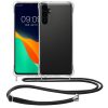 Kwmobile калъф с връзка за Samsung Galaxy S24 FE, прозрачен/черен, силиконов, KWM000021WL001C