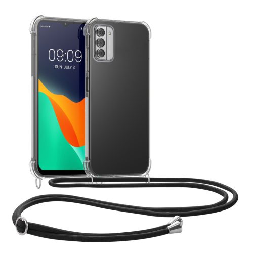 Kwmobile калъф с връзка за Nokia G42 5G, прозрачен/черен, силиконов, KWM000021WN001C