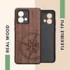 Kwmobile калъф за Motorola Moto G84, кафяв, дърво/силикон, KWM000022VU001C
