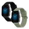 Комплект от 2 каишки за Huami Amazfit GTS 3/Amazfit GTS 2/Amazfit GTS, Kwmobile, Черен/Зелен, Силикон, 52696.13