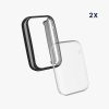 Комплект от 2 калъфа Kwmobile за Xiaomi Mi Band 7 Pro, силиконови, черни/прозрачни, 59605.01
